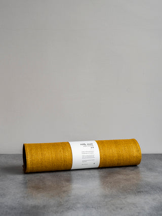 Silk yellow bourette tea mat - Chabu 茶布