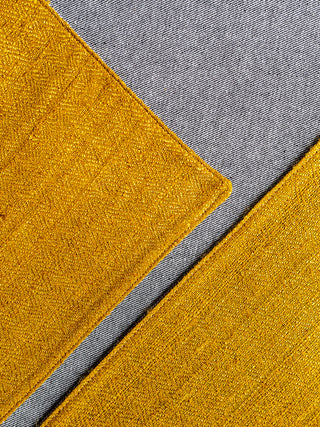 Silk yellow bourette tea mat - Chabu 茶布